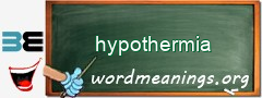 WordMeaning blackboard for hypothermia